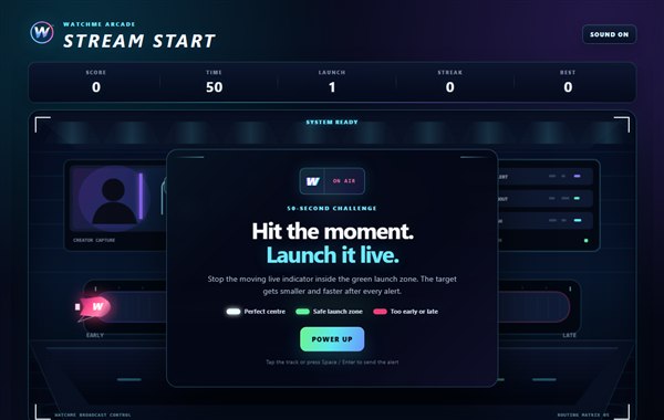 Stream Start broadcast control gameplay