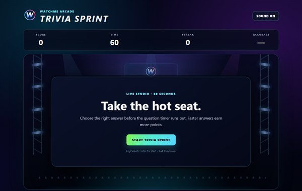 Trivia Sprint live studio